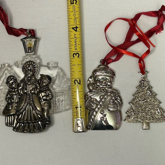 Set of 5 metal Christmas ornaments.3 Gorham snowman, 1 Lenox, 1 unmarked - Picture 8 of 8